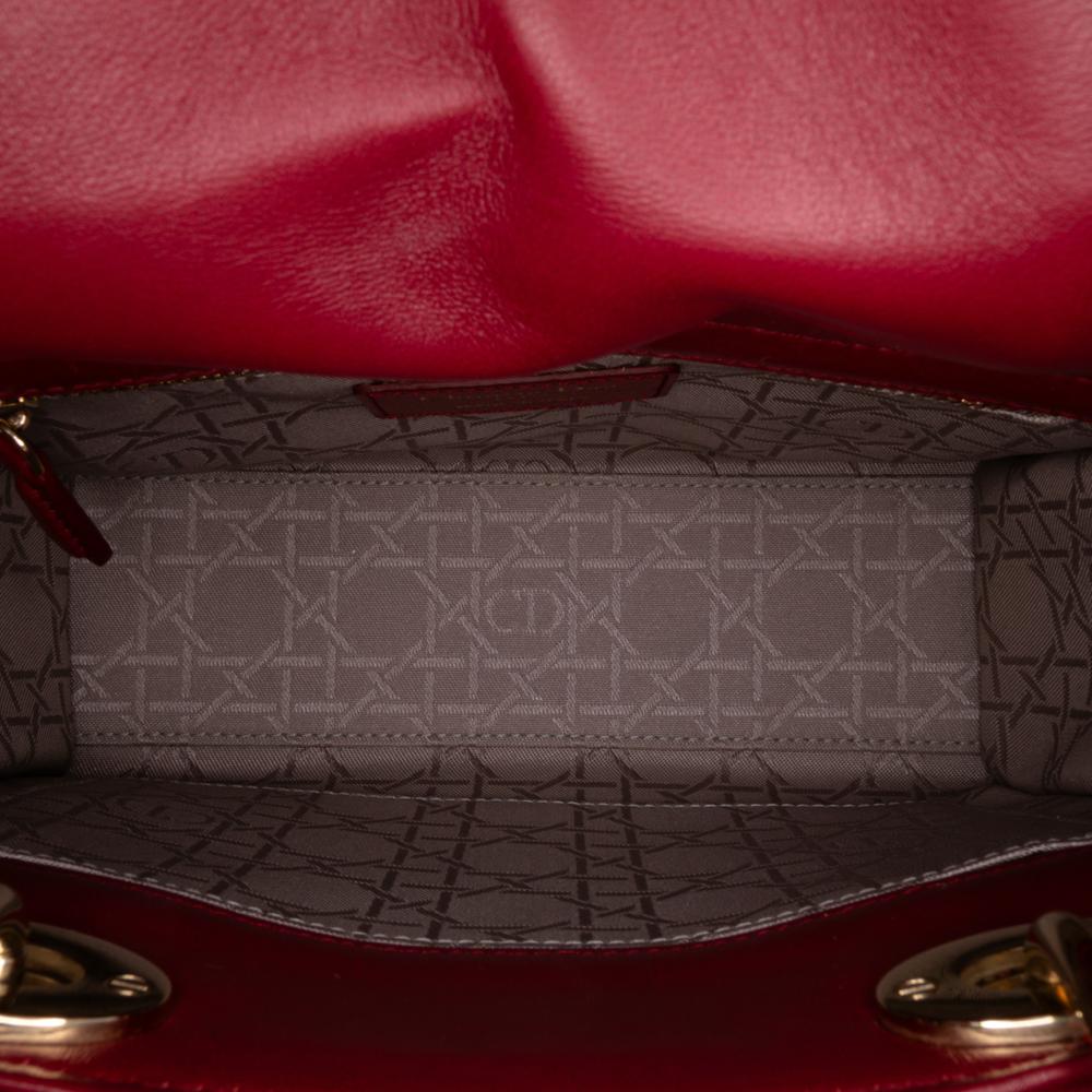 Christian Dior B Dior Red Lambskin Leather Leather Small Lambskin Cannage My ABCDior Lady Dior Italy