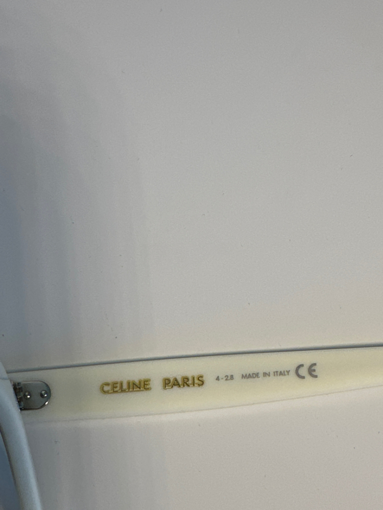 Celine White frame, silver mirror sunglasses