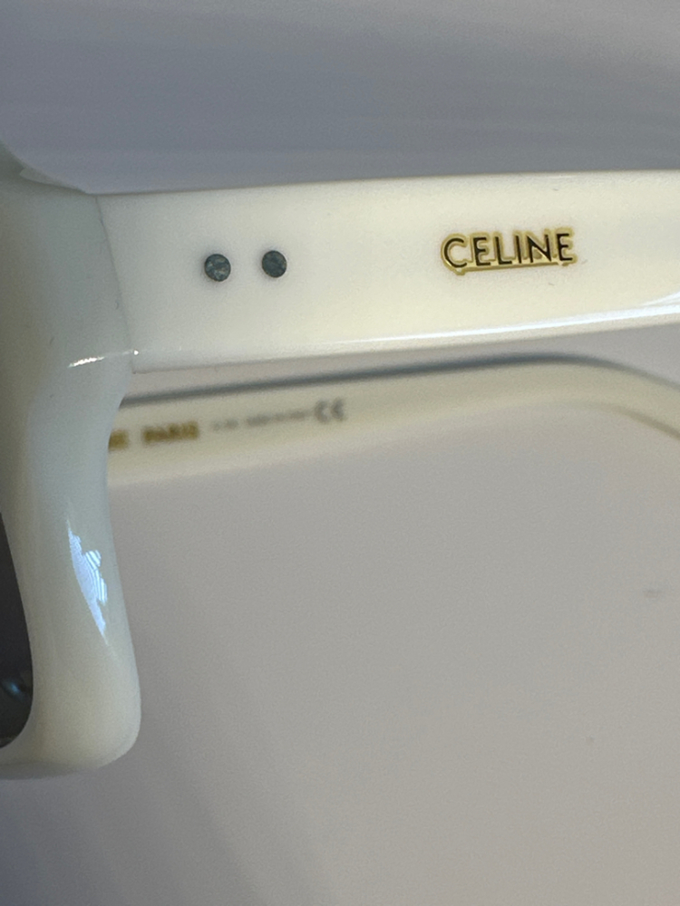 Celine White frame, silver mirror sunglasses