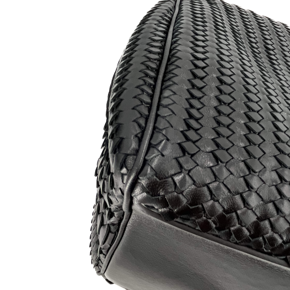 Philipp Plein Hexagon Leather Weekender Handbag Black