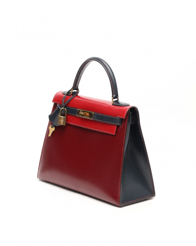 Hermès Kelly Sellier 28 Tricolor Box Bag