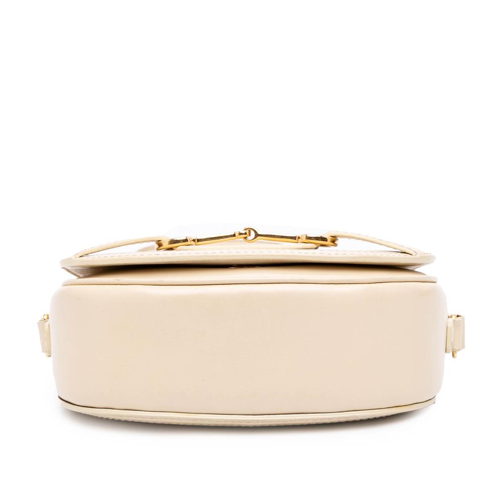 Celine B Celine Brown Light Beige Calf Leather Small Satinated skin Crecy Flap Crossbody Italy