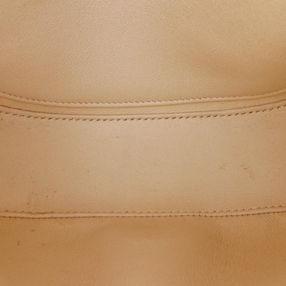 Celine B Celine Brown Light Beige Calf Leather Small Satinated skin Crecy Flap Crossbody Italy