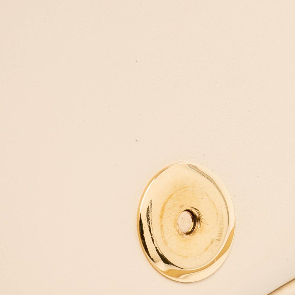 Celine B Celine Brown Light Beige Calf Leather Small Satinated skin Crecy Flap Crossbody Italy