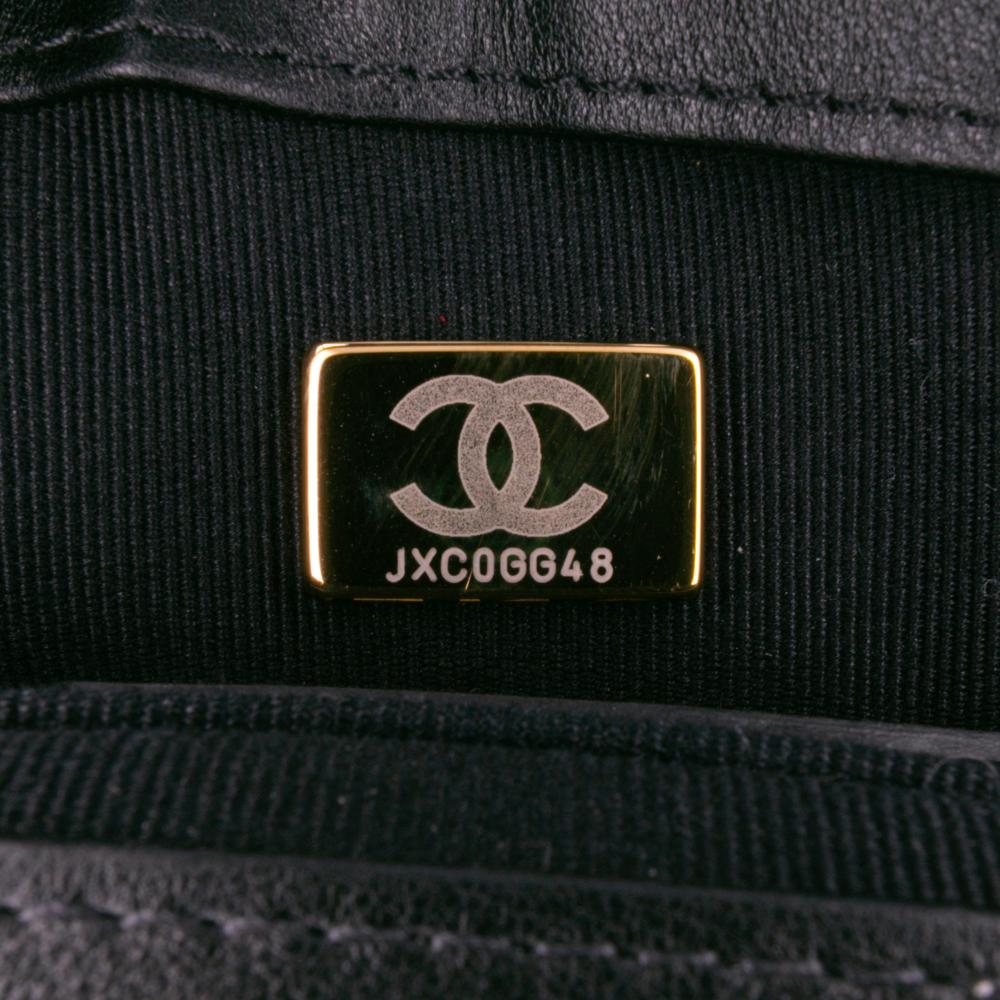 Chanel AB Chanel Black with White Off White Velvet Fabric Mini Quilted Place Vendome Single Flap France