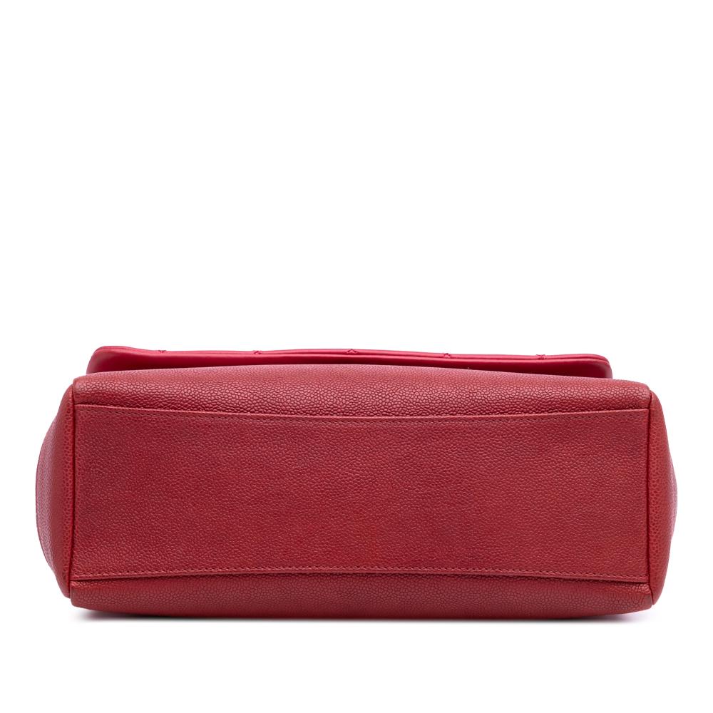 Chanel B Chanel Red Lambskin Leather Leather Medium Quilted Lambskin and Caviar Bi Coco Flap Italy