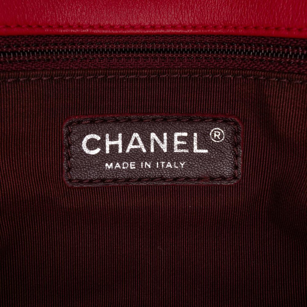 Chanel B Chanel Red Lambskin Leather Leather Medium Quilted Lambskin and Caviar Bi Coco Flap Italy