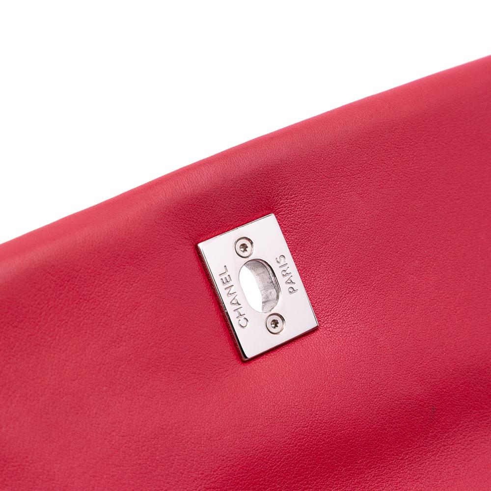 Chanel B Chanel Red Lambskin Leather Leather Medium Quilted Lambskin and Caviar Bi Coco Flap Italy