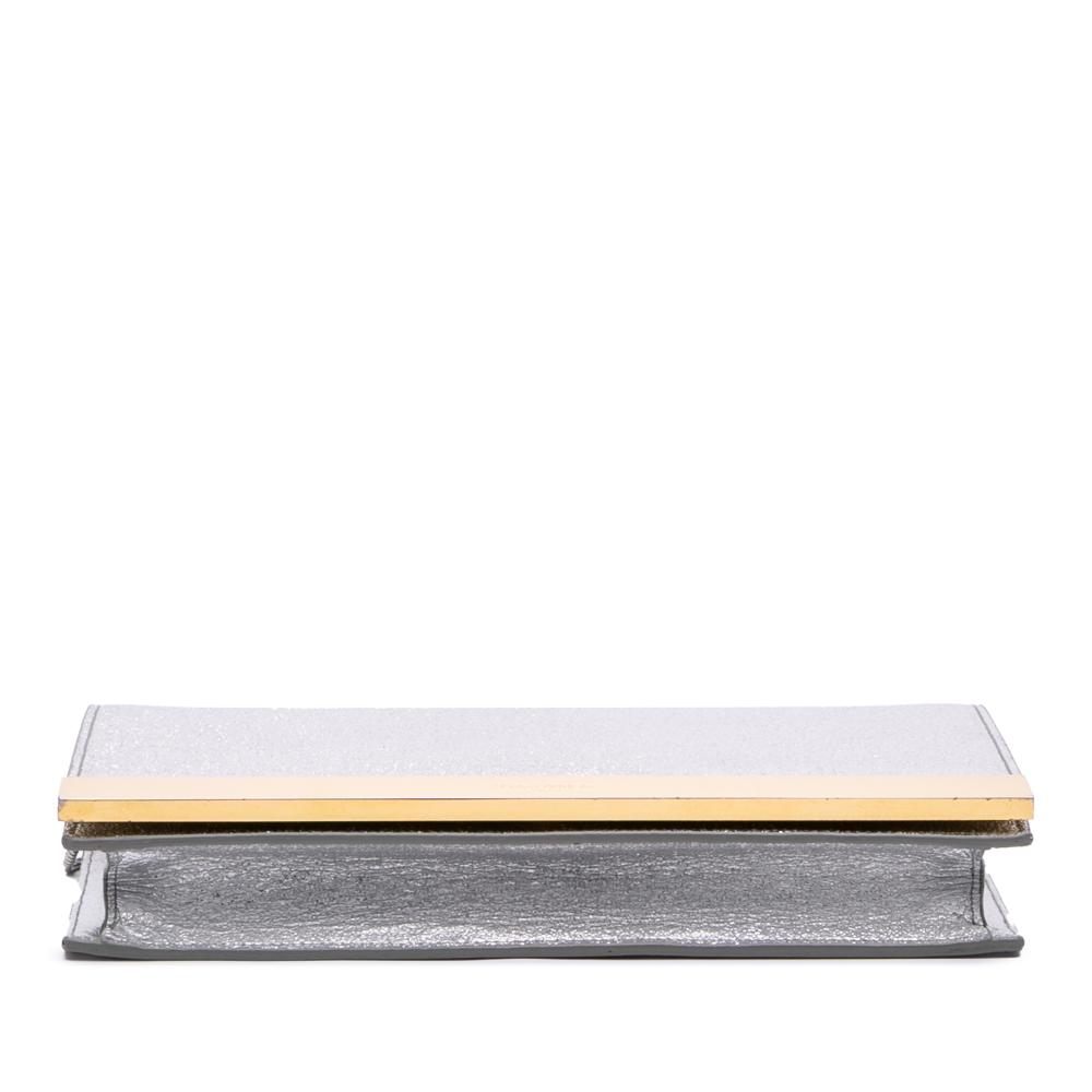 Saint Laurent B Saint Laurent Silver Calf Leather Metallic Crossbody Italy