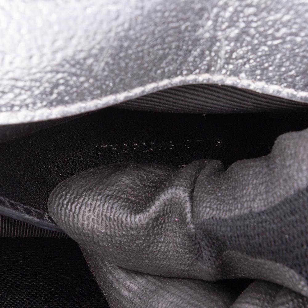 Saint Laurent B Saint Laurent Silver Calf Leather Metallic Crossbody Italy