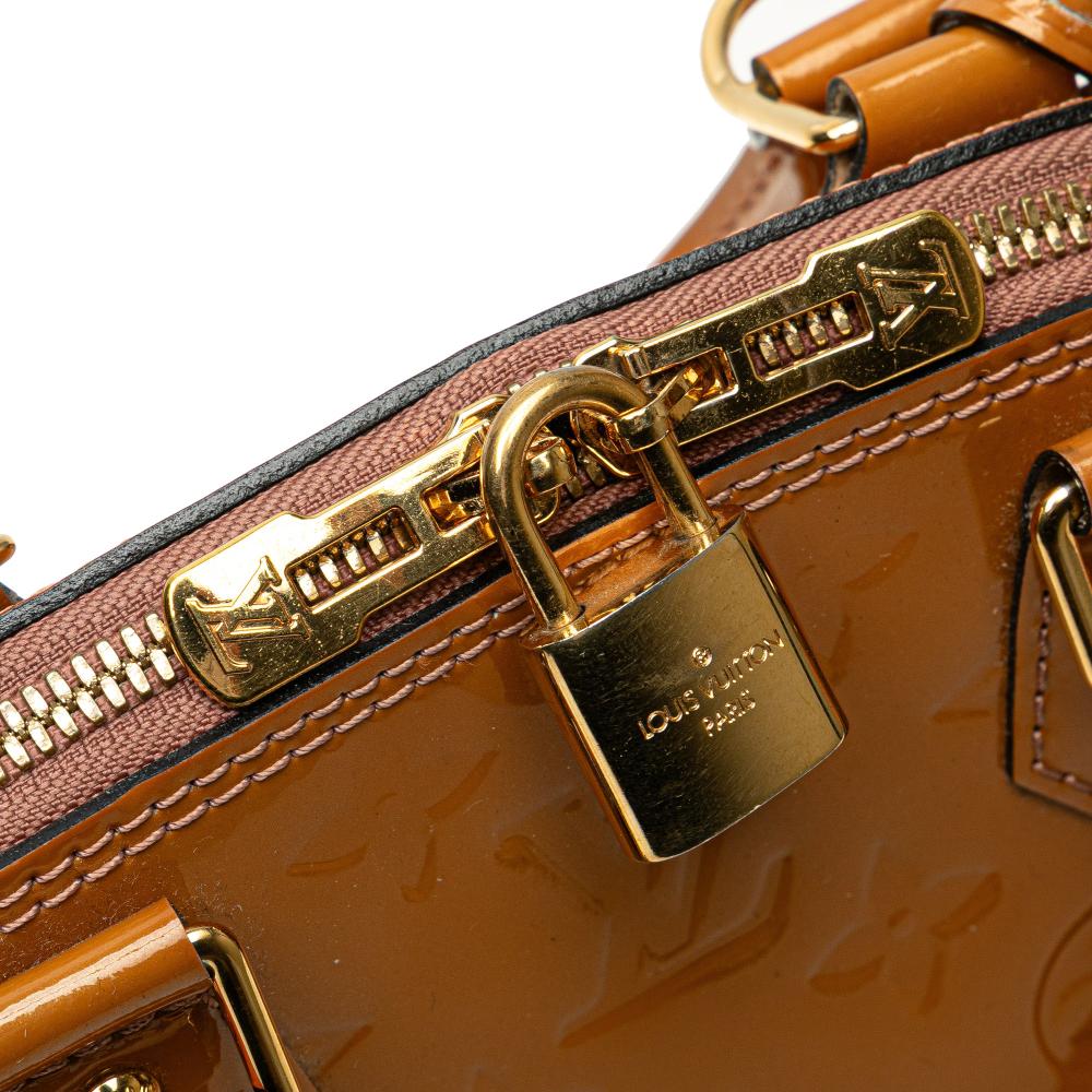 Louis Vuitton B Louis Vuitton Brown Camel Vernis Leather Leather Monogram Vernis Alma BB France