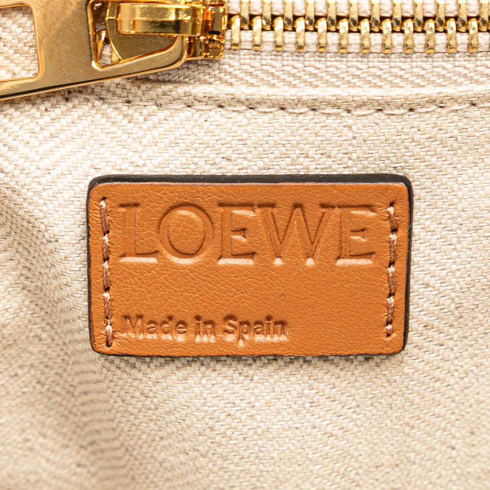Loewe AB LOEWE Brown Beige Calf Leather Extra Large Canvas and Cut Out Amazona 75 Spain