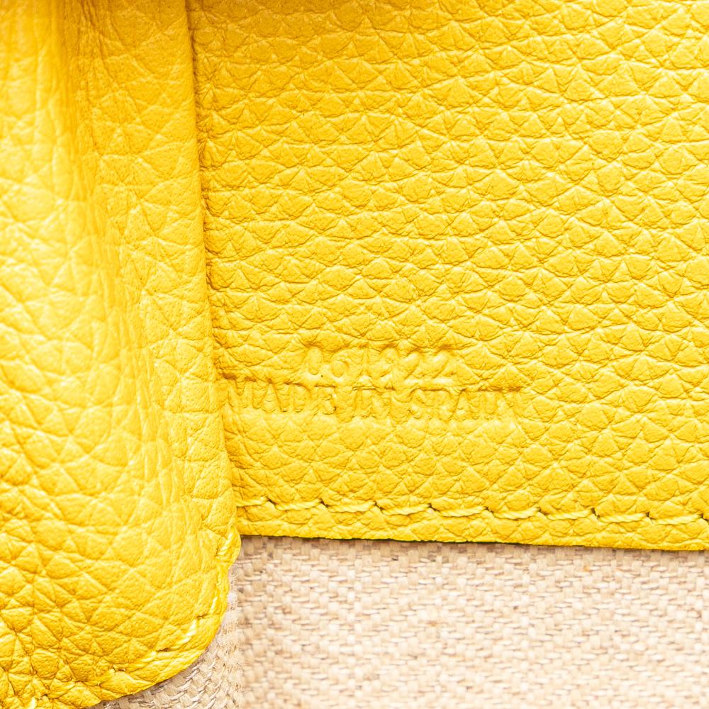 Loewe B LOEWE Yellow Mustard Calf Leather Mini Grained skin Drawstring Hammock Bag Spain