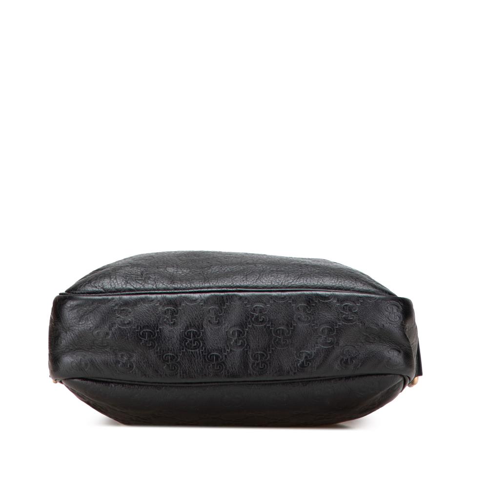 Gucci B Gucci Black Calf Leather Guccissima Crossbody Italy