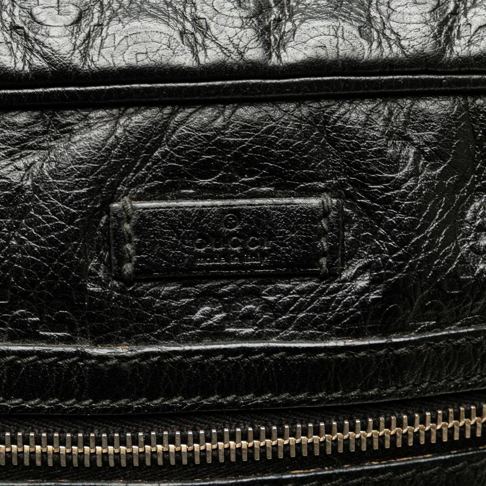 Gucci B Gucci Black Calf Leather Guccissima Crossbody Italy