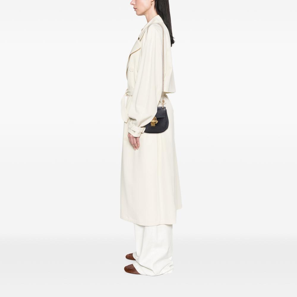 Chloé B Chloé Black Calf Leather Mini Drew Crossbody Italy