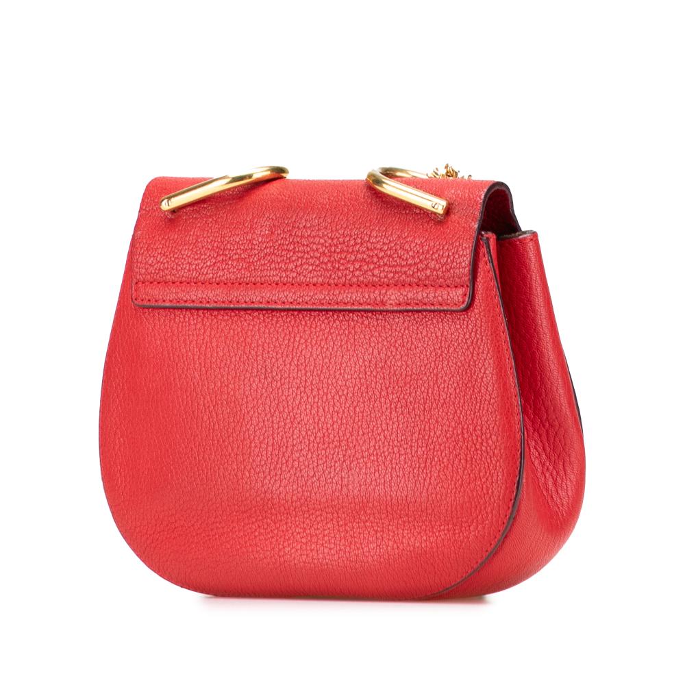 Chloé B Chloé Red Calf Leather Small Drew Crossbody Italy
