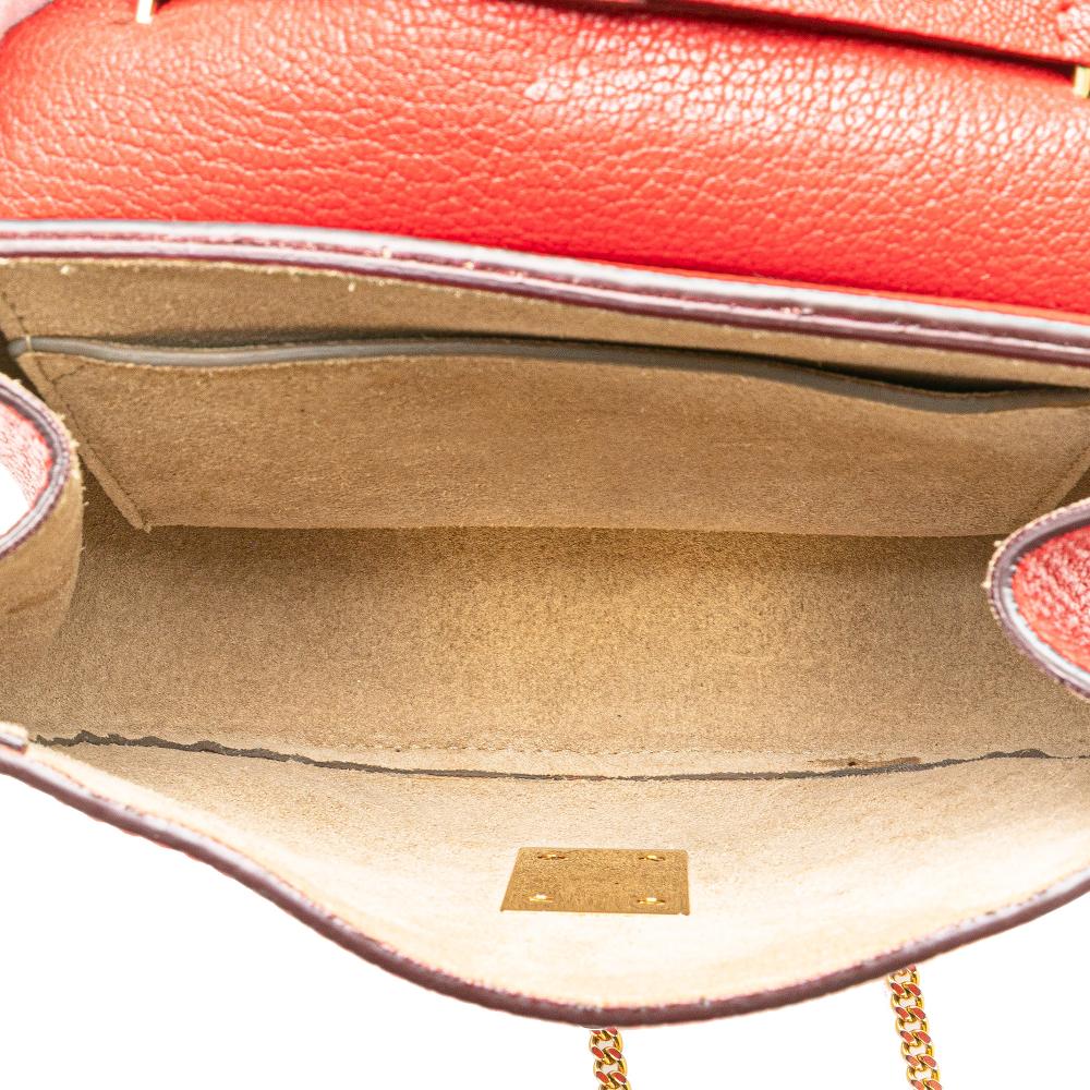 Chloé B Chloé Red Calf Leather Small Drew Crossbody Italy