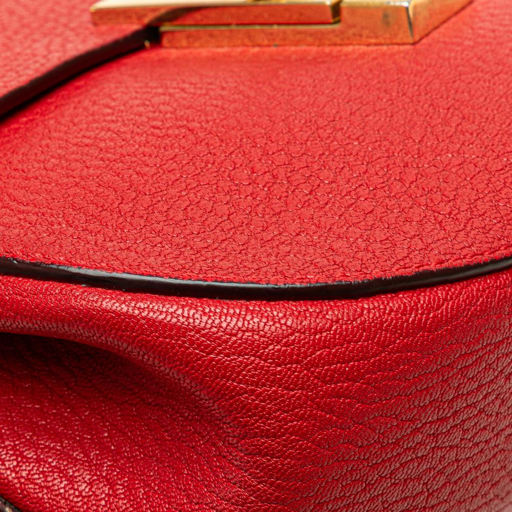 Chloé B Chloé Red Calf Leather Small Drew Crossbody Italy