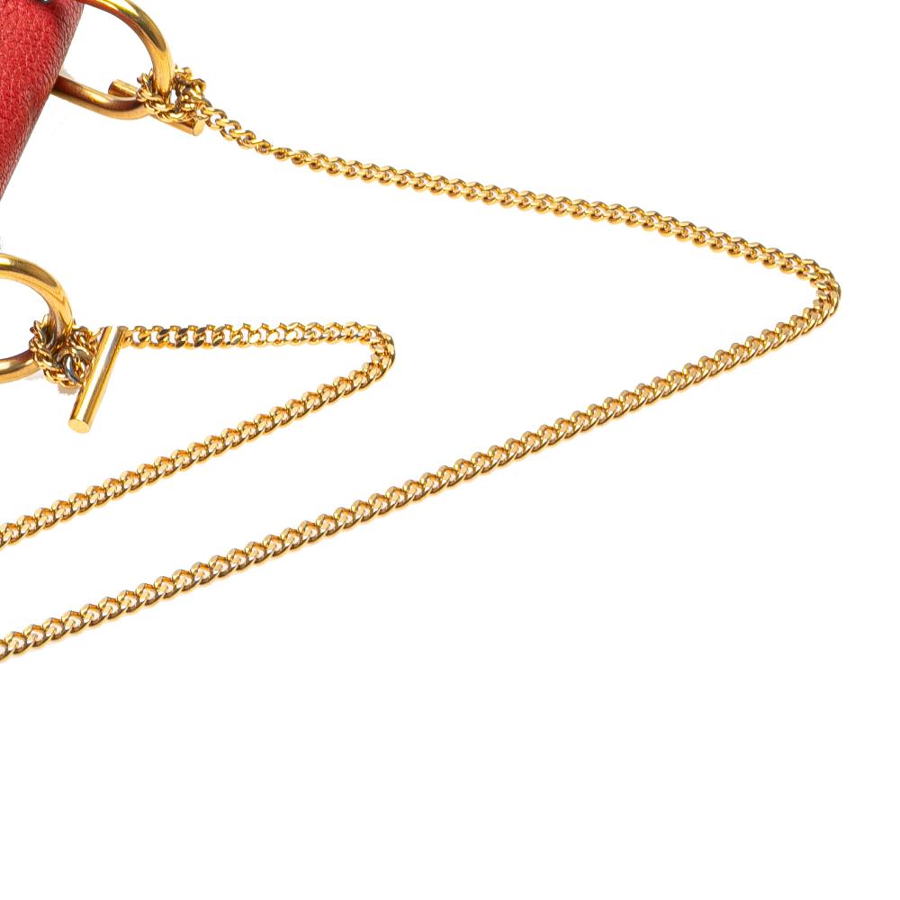 Chloé B Chloé Red Calf Leather Small Drew Crossbody Italy