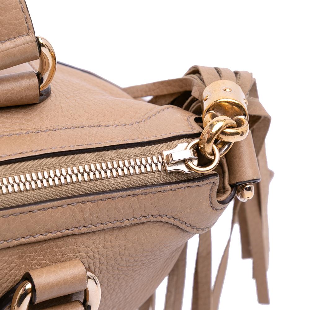 Gucci B Gucci Brown Nude Calf Leather Small Soho Working Satchel Italy