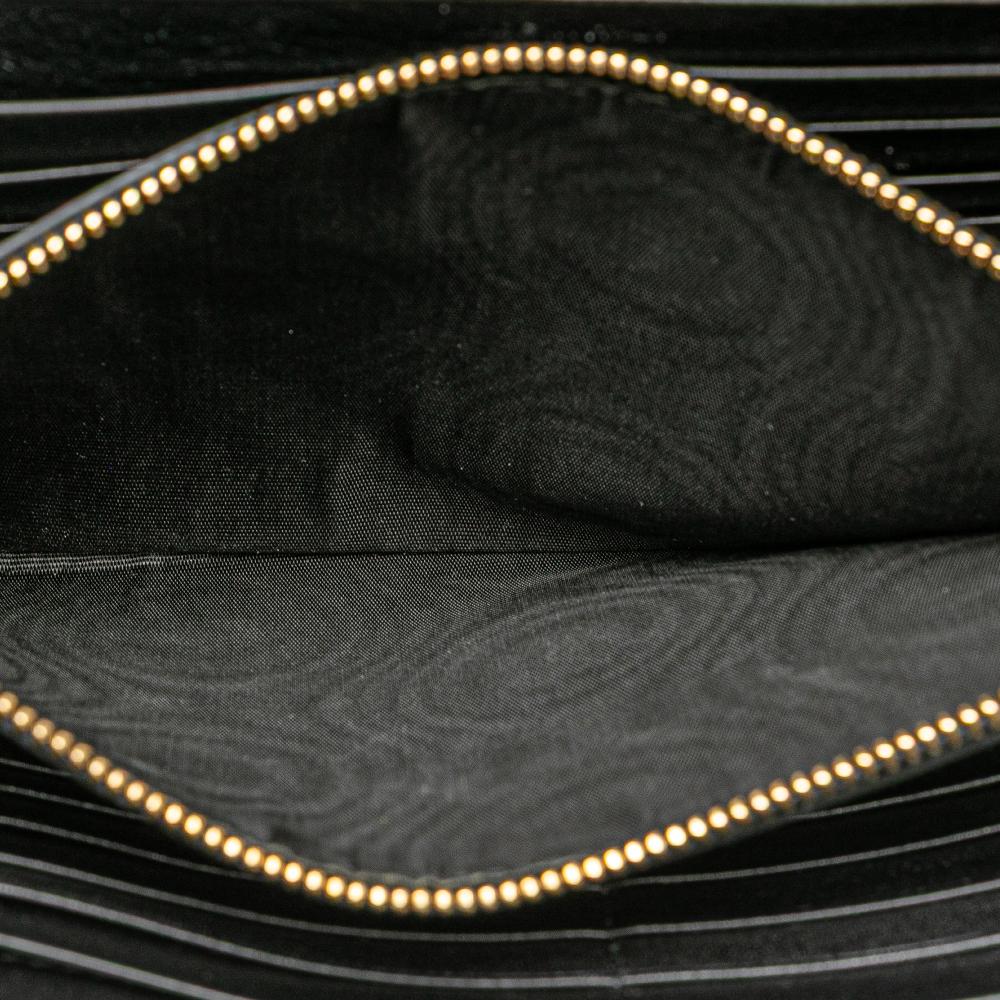 Saint Laurent B Saint Laurent Black Calf Leather Moon and Star Monogram Kate Wallet On Chain Italy