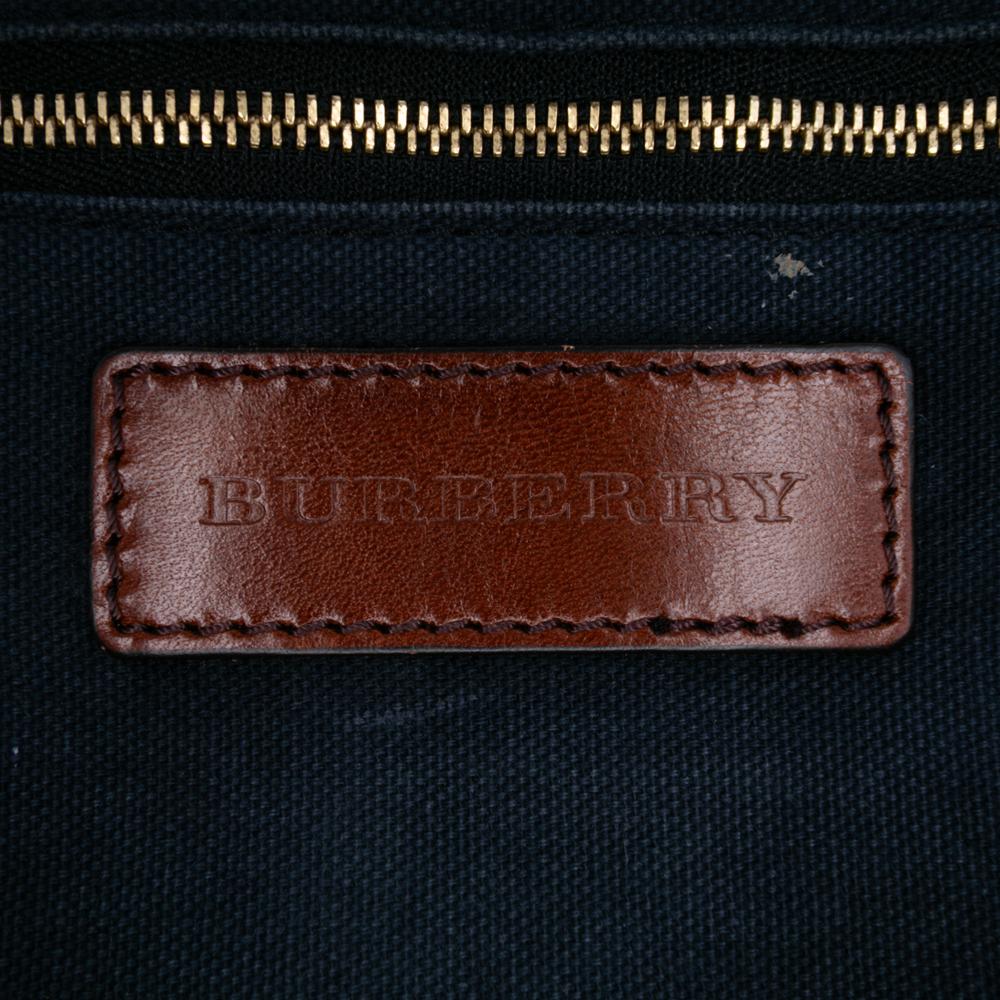 Burberry B Burberry Brown Light Brown Canvas Fabric Medium House Check Bridle Orchard Handbag Italy