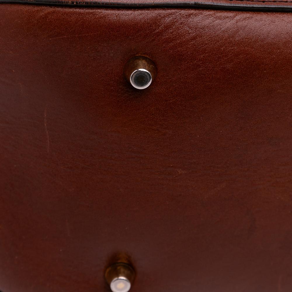 Burberry B Burberry Brown Light Brown Canvas Fabric Medium House Check Bridle Orchard Handbag Italy