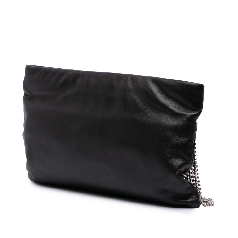 Miu Miu B Miu Miu Black Nappa Leather Leather Nappa Crystal Fringe Crossbody Italy