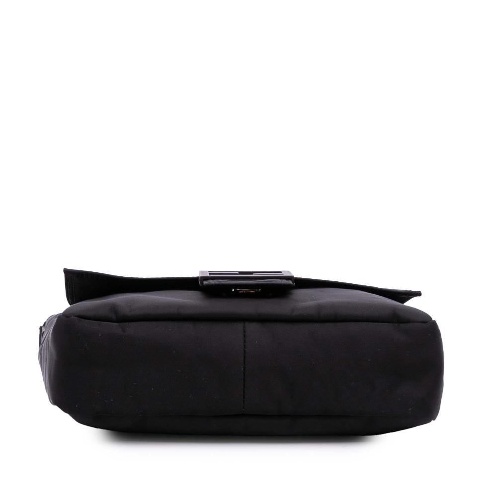 Fendi B Fendi Black Nylon Fabric Medium Econyl Baguette Crossbody Italy