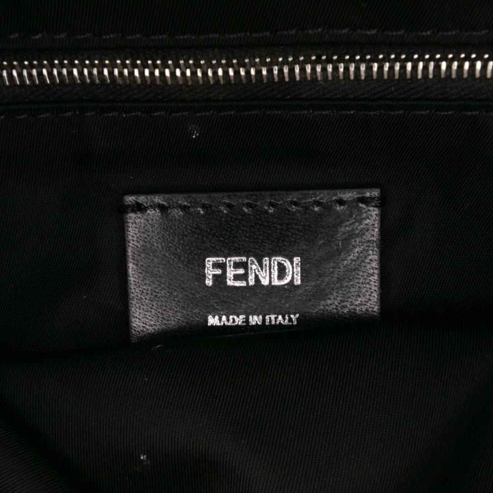 Fendi B Fendi Black Nylon Fabric Medium Econyl Baguette Crossbody Italy