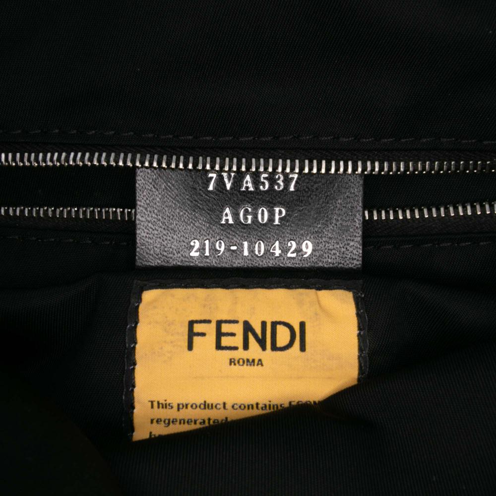 Fendi B Fendi Black Nylon Fabric Medium Econyl Baguette Crossbody Italy