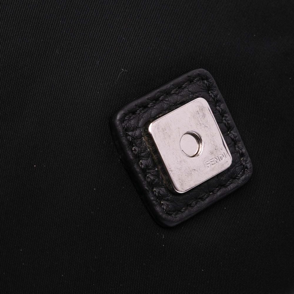 Fendi B Fendi Black Nylon Fabric Medium Econyl Baguette Crossbody Italy