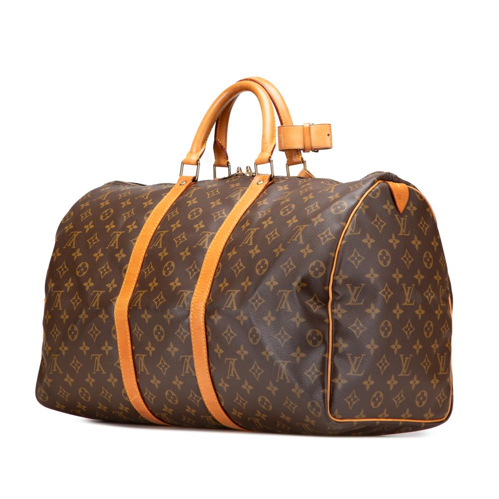 Louis Vuitton B Louis Vuitton Brown Monogram Canvas Fabric Monogram Keepall 50 France