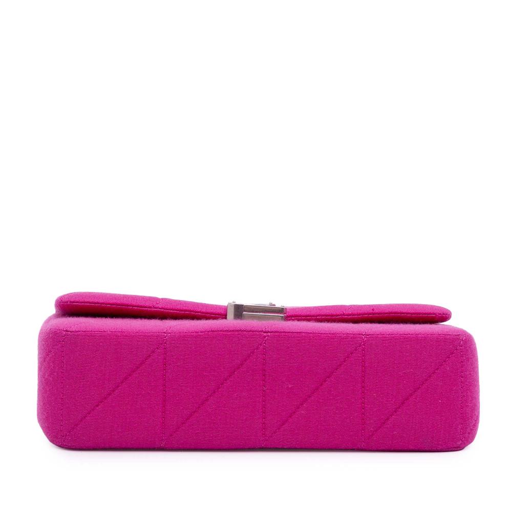 Saint Laurent AB Saint Laurent Pink Hot Pink Wool Fabric Medium Jersey Patchwork Jamie Crossbody Italy