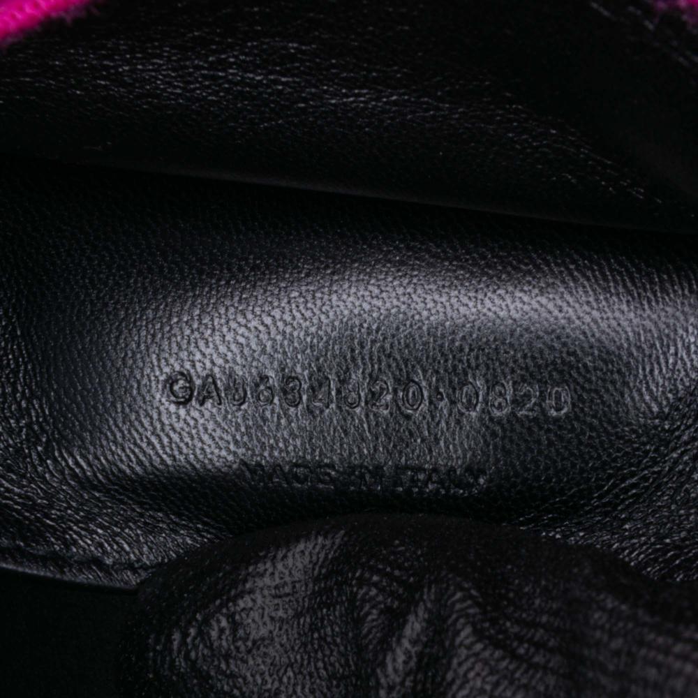 Saint Laurent AB Saint Laurent Pink Hot Pink Wool Fabric Medium Jersey Patchwork Jamie Crossbody Italy