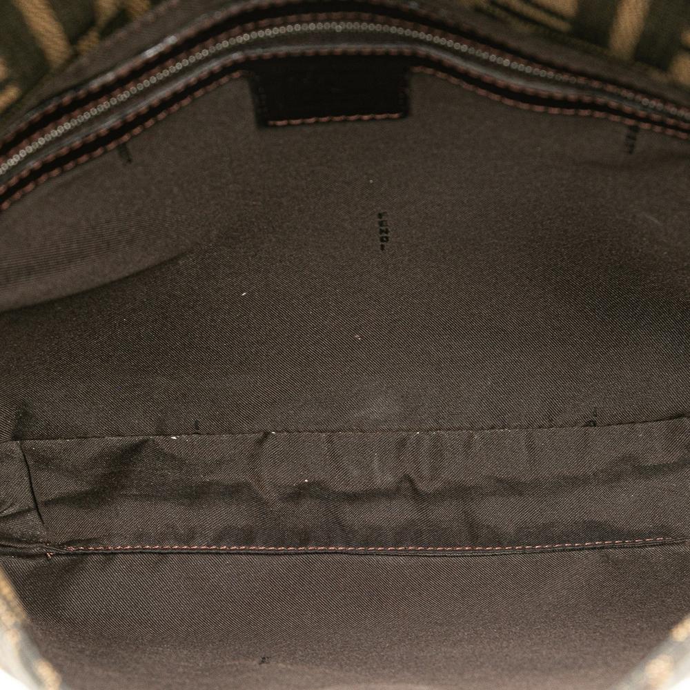 Fendi B Fendi Brown Canvas Fabric Zucca Shoulder Bag Italy