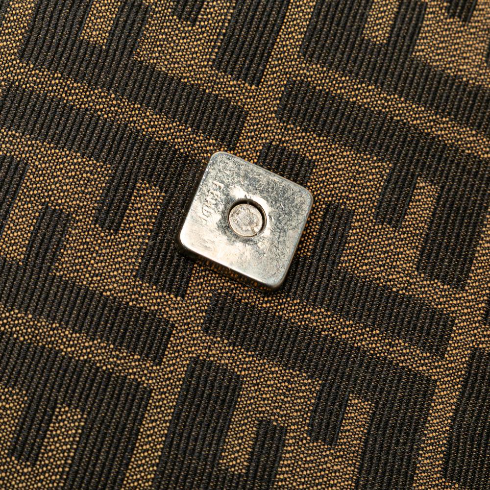 Fendi B Fendi Brown Canvas Fabric Zucca Shoulder Bag Italy