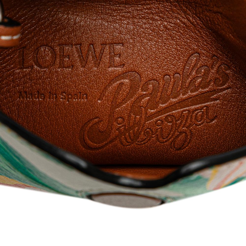 Loewe B LOEWE White Calf Leather Paulas Ibiza Waterlily Gate Pocket Crossbody Spain