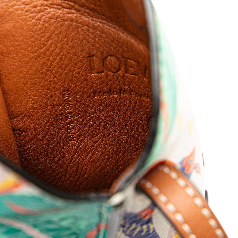 Loewe B LOEWE White Calf Leather Paulas Ibiza Waterlily Gate Pocket Crossbody Spain