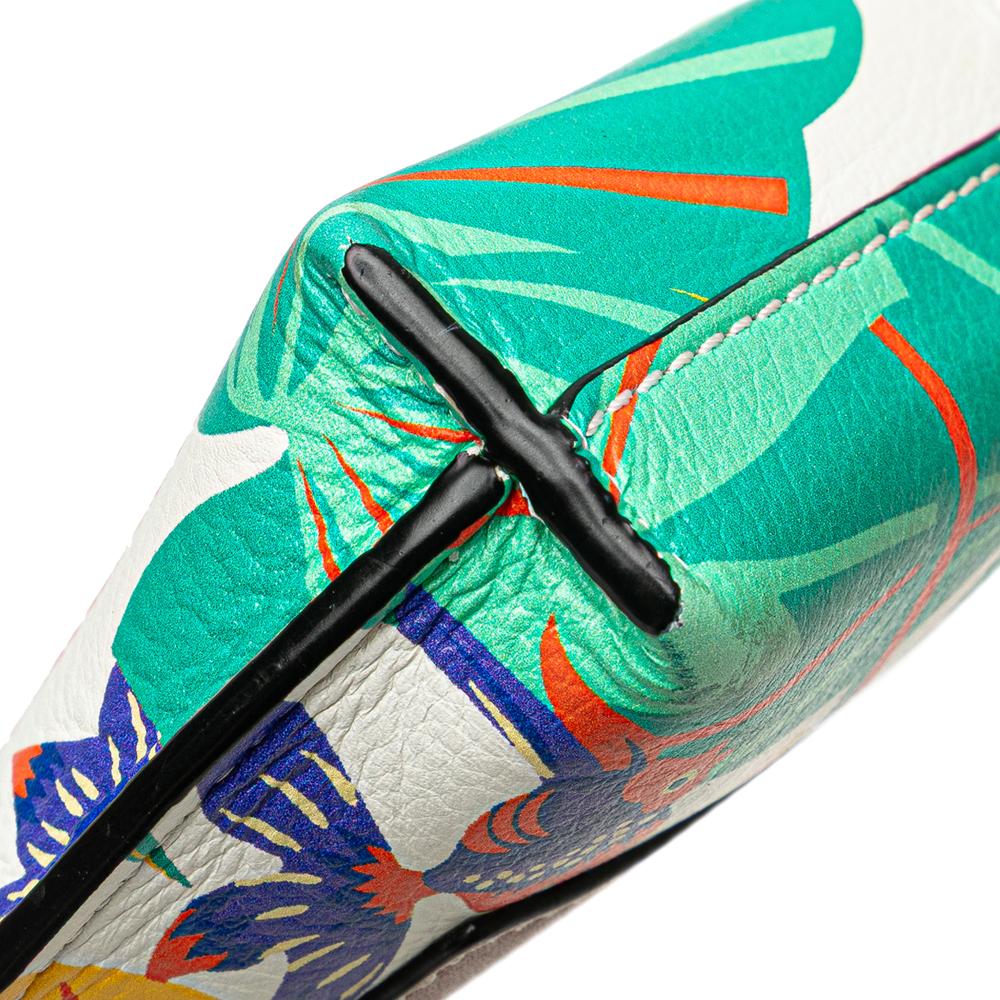 Loewe B LOEWE White Calf Leather Paulas Ibiza Waterlily Gate Pocket Crossbody Spain