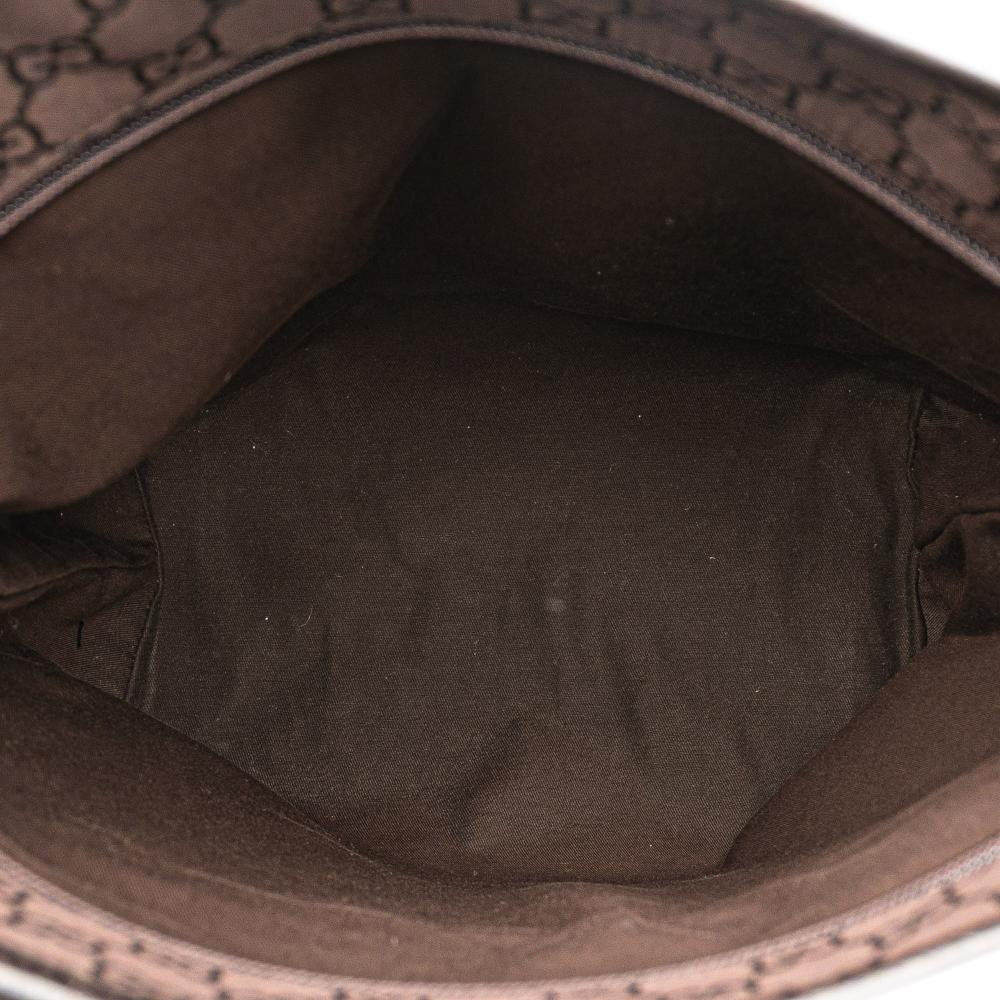 Gucci B Gucci Brown Dark Brown Canvas Fabric GG Tote Italy