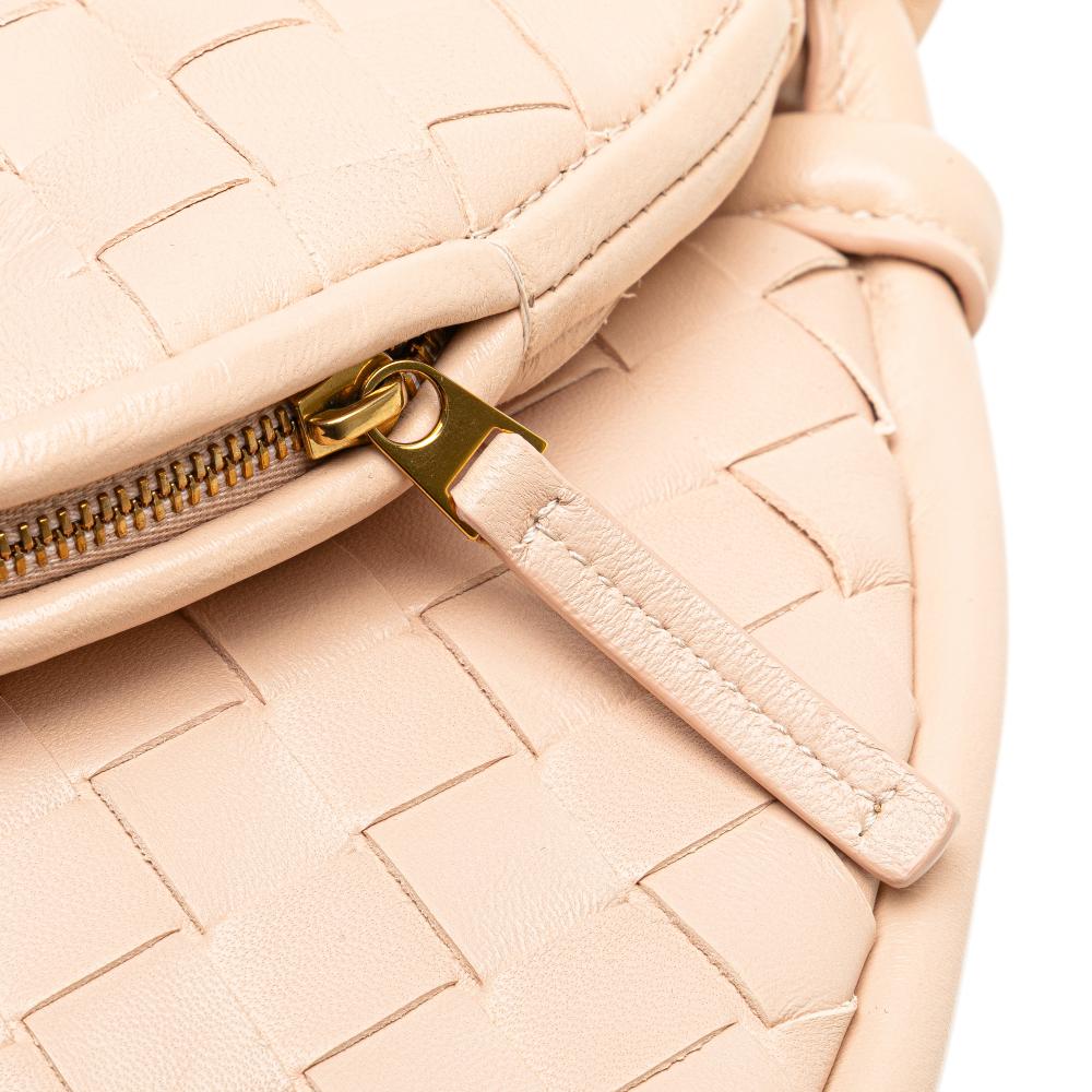 Bottega Veneta AB Bottega Veneta Pink Light Pink Nappa Leather Leather Small Nappa Intrecciato Gemelli Hobo Italy