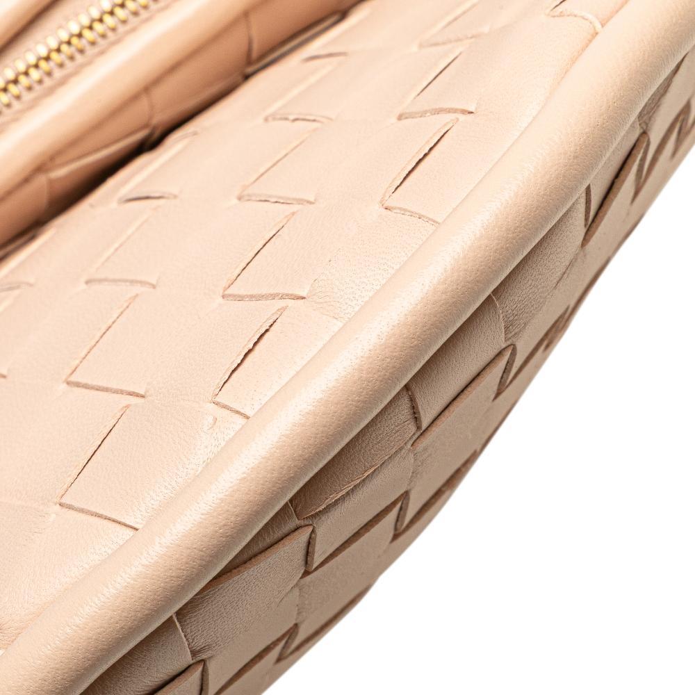 Bottega Veneta AB Bottega Veneta Pink Light Pink Nappa Leather Leather Small Nappa Intrecciato Gemelli Hobo Italy