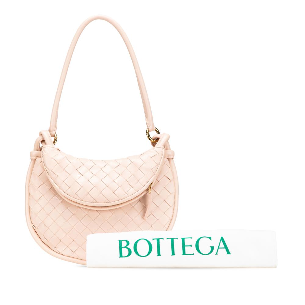 Bottega Veneta AB Bottega Veneta Pink Light Pink Nappa Leather Leather Small Nappa Intrecciato Gemelli Hobo Italy