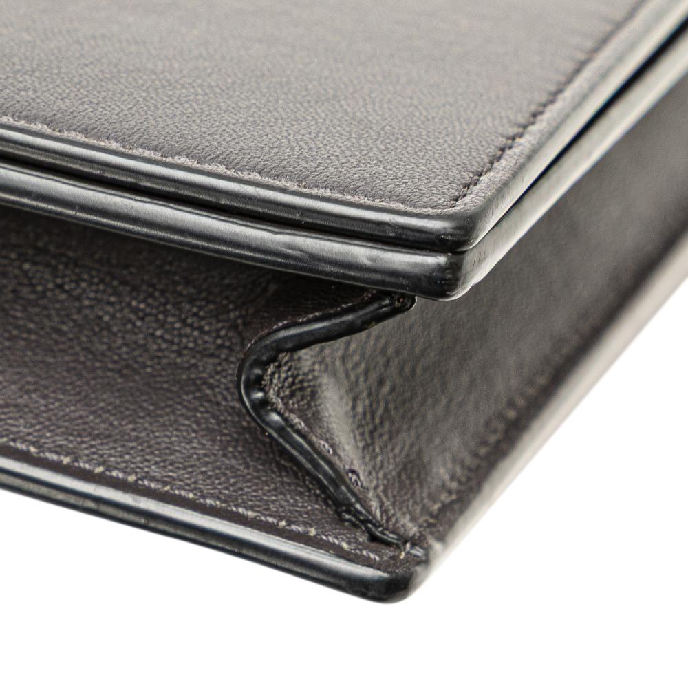 Celine B Celine Pink Lily with Black Calf Leather Frame Wallet on Chain Italy