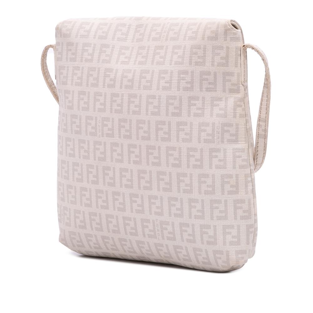 Fendi B Fendi White Off White Canvas Fabric Zucchino Mama Forever Crossbody Italy