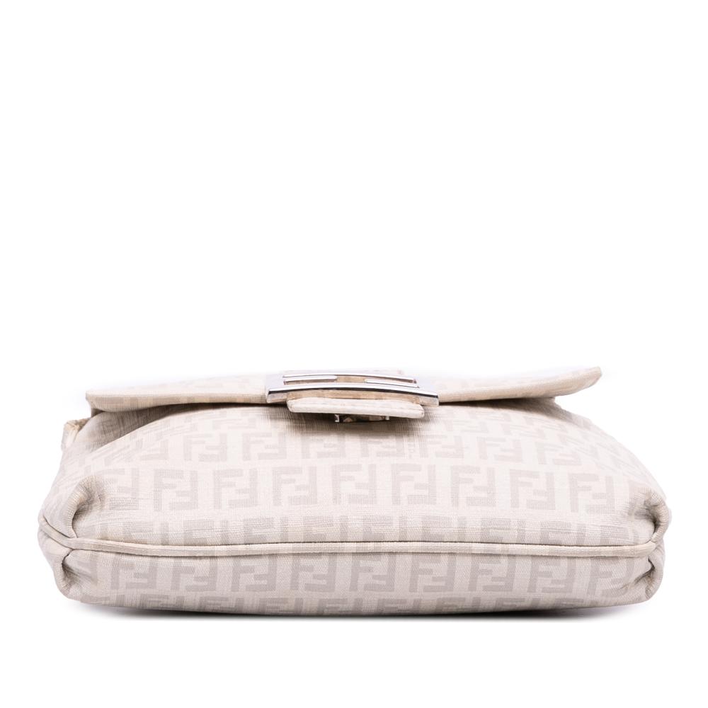 Fendi B Fendi White Off White Canvas Fabric Zucchino Mama Forever Crossbody Italy