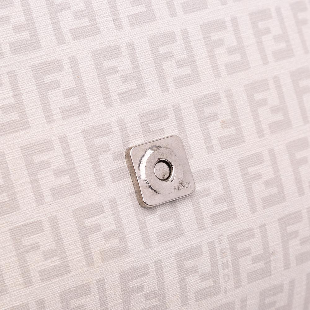 Fendi B Fendi White Off White Canvas Fabric Zucchino Mama Forever Crossbody Italy