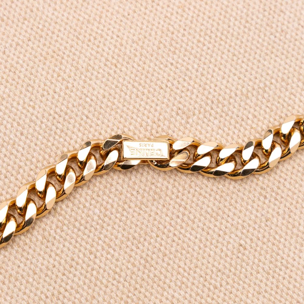 Celine B Celine Brown Beige with Blue Navy Canvas Fabric Sulky Clutch With Chain Italy